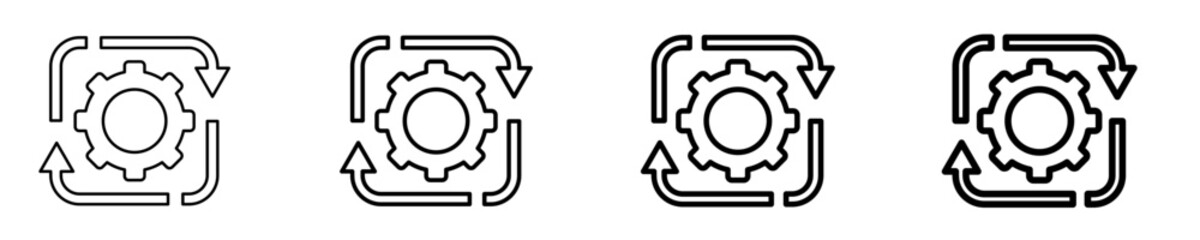 Workflow Automation  Icon Set Different Style Collection
