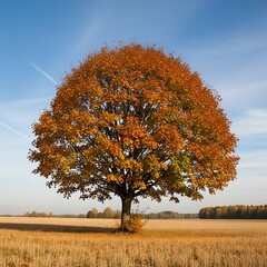 Autumn Tree in a Field.