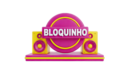 Bloquinho Logo with Speakers