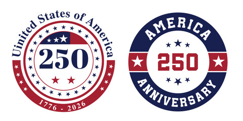grunge rubber stamp with the name of usa,American Independence 250 Years Anniversary Logo and Seal Design © DELL