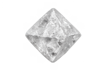 Clear octahedron gemstone floating, a geometric crystal shape representing precious wealth and luxury