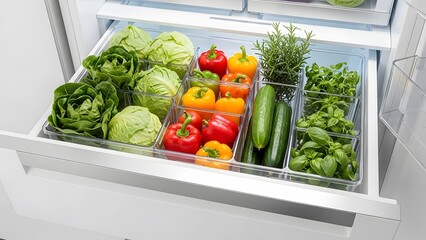 Fresh Produce Refrigerator | Vegetable Storage Drawer Photography | vegetable