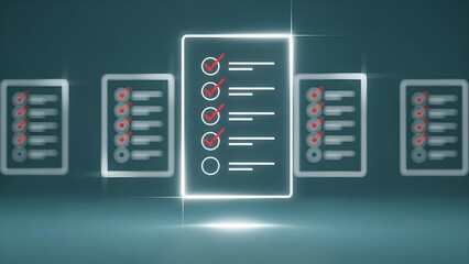 Digital Checklist Success Business Planning Progress Concept