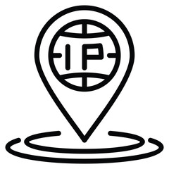 IP Address Icon Line Vector Illustration