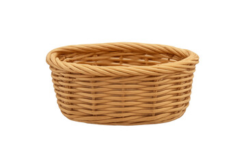 Wicker basket empty container on transparent background