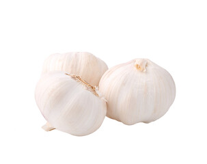 Three Garlic Isolated on white