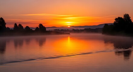 Obraz premium sunrise over the river