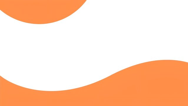 Minimalist white wavy background with vibrant orange flowing curved abstract style