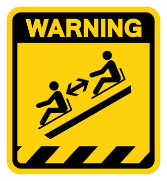 Warning Keep a Safe Distance Between Sleds Symbol Sign, Vector Illustration, Isolated On White Background Label. EPS10
