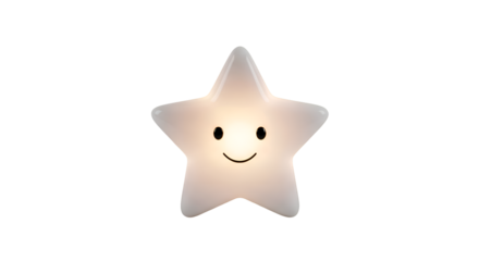 Glowing Star Night Light with Smiling Face.