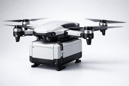 Autonomous Delivery Drone With Modular Cargo System.
Modern quadcopter drone carrying a compact cargo module, designed for autonomous delivery. - Powered by Adobe