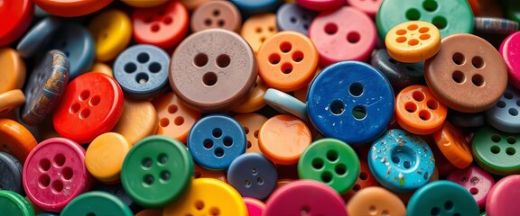 Vibrant buttons in assorted colors and textures, close-up view,  square buttons,  textures