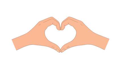 Obraz premium Two hands forming a heart shape with fingers and thumbs together in a symbol of love and affection gesture.