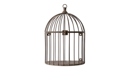 Vintage Metal Bird Cage with Dome Top.