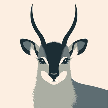 flat illustration of saola animal