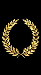Golden Laurel Wreath Design.