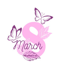 Womens day 8 march element. Woman international celebration vector template