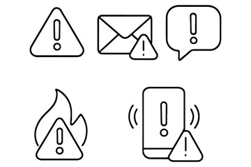 set of Warning & Alert icons,
Minimalist Warning & Alert Icons &ndash; User Interface, Security, Notification & Error Symbols