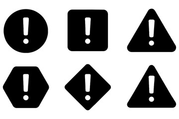 exclamation mark icons,
Warning & Alert Icon Set &ndash; Multiple Shapes for Error, Safety, and Notification Design