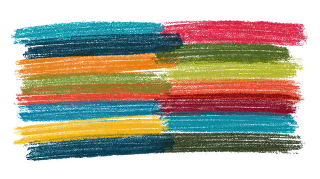 Colorful brush strokes on transparent background - Powered by Adobe