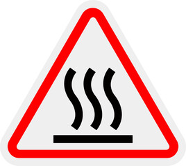 Warning sign for hot surface triangular hazard symbol with steam icon safety alert for danger