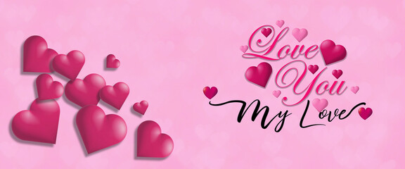 Valentine valentines day banner background. valentines day greeting card with hearts