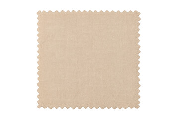 Beige fabric swatch with zigzag serrated edges