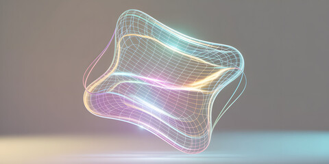 Abstract 3d wireframe structure with gradient lighting