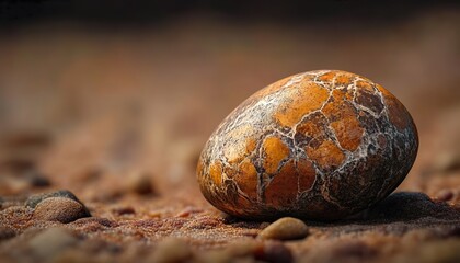 Fototapeta premium Colorful Easter Egg on Rustic Wooden Background with Spring Decoration