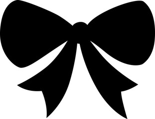Vintage bow ribbon silhouette in coquette style. Hand drawn sketch illustration for cute vector icons.
