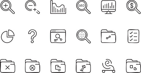 Search Performance Line Symbols for SEO Optimization Platforms