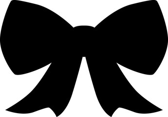 Coquette ribbon bow silhouette with a vintage sketch look. Hand drawn illustration created as a whimsical vector.