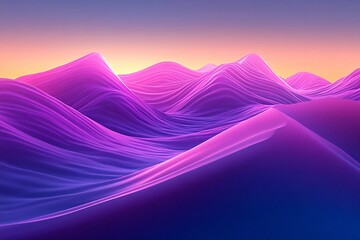 Desert dunes glow with vibrant gradients under a beautiful sunset sky