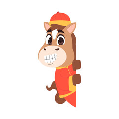 Chinese New Year Horse in Hiding for Greeting Cards and Event Posters