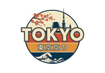 Tokyo Cityscape Vintage Design.