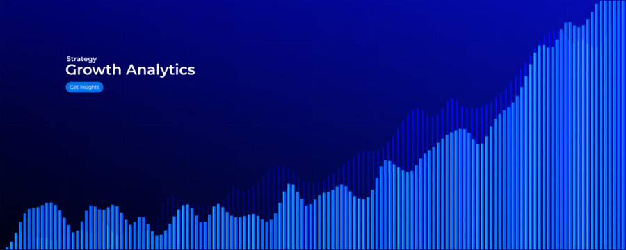 Sales Analytics Finance Growth Business Investment Stats Financial Analysis Graph Up, Stock Chart Data Base. AI Technology Charts Trading Statistics Business Presentation Slides. Vector illustration