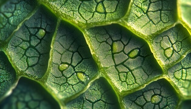 
Ultra Macro of Leaf Stomata Revealing Microscopic Green Cellular Structures, Organic Surface Texture and Natural Biological Patterns, Hyper-Realistic Detail Emphasizing Composition, Color Variation a