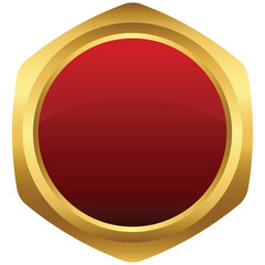 Luxury Blank Golden Rounded Hexagon Badge Mockup Design