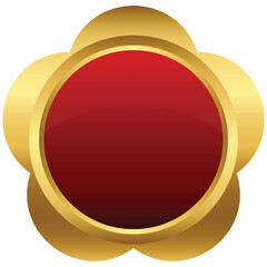 Shiny Blank Red and Gold Flower Signage Design.