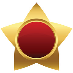 Shiny Red and Gold Star Badge Template