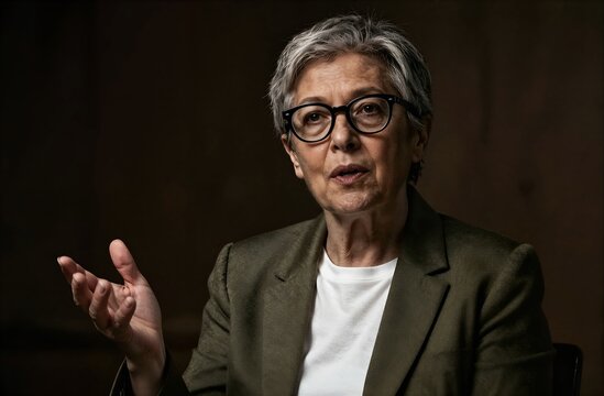 Lucrecia martel explaining concepts during interview