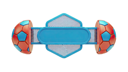 Red and Blue Soccer Ball Themed Playground Equipment