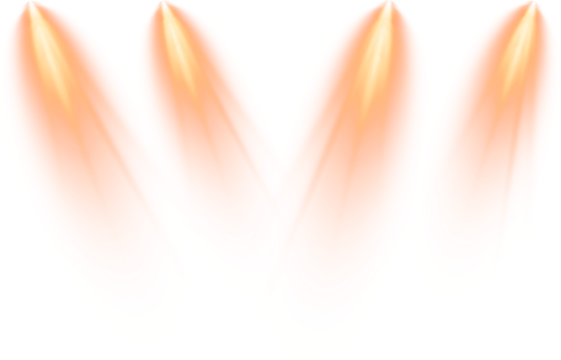 Bright Orange Spotlights Scene Stage lighting with bright yellow spotlights shining down creating a dramatic effect for concerts and theatrical performances use on transparent background PNG - Powered by Adobe