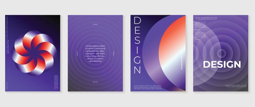 Geometric Abstraction: An array of artistic abstract designs in vibrant colors, each composition explores form and shape, creating visual rhythm and movement.