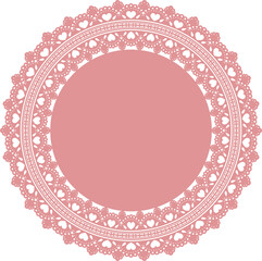 円形のレースフレーム　レトロポップ