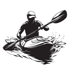 silhouette of a kayak athlete