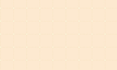 ドットが多めのシンプルな5枚の白い花マークのレトロな四角いグリッド模様