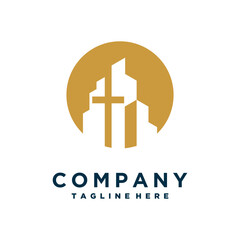 Church logo icon design illustration