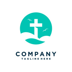 Church logo icon design illustration