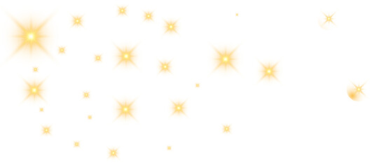 Gold Magic Star Gold magic glitter dust light with star shine. Golden flare shine in black background. Luxury stardust powder explosion. Flying abstract yellow firefly spray trail and flash swirl line